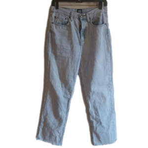 BDG lightwash relaxed straight raw hems buttonfly jeans. Size 28. Spring!